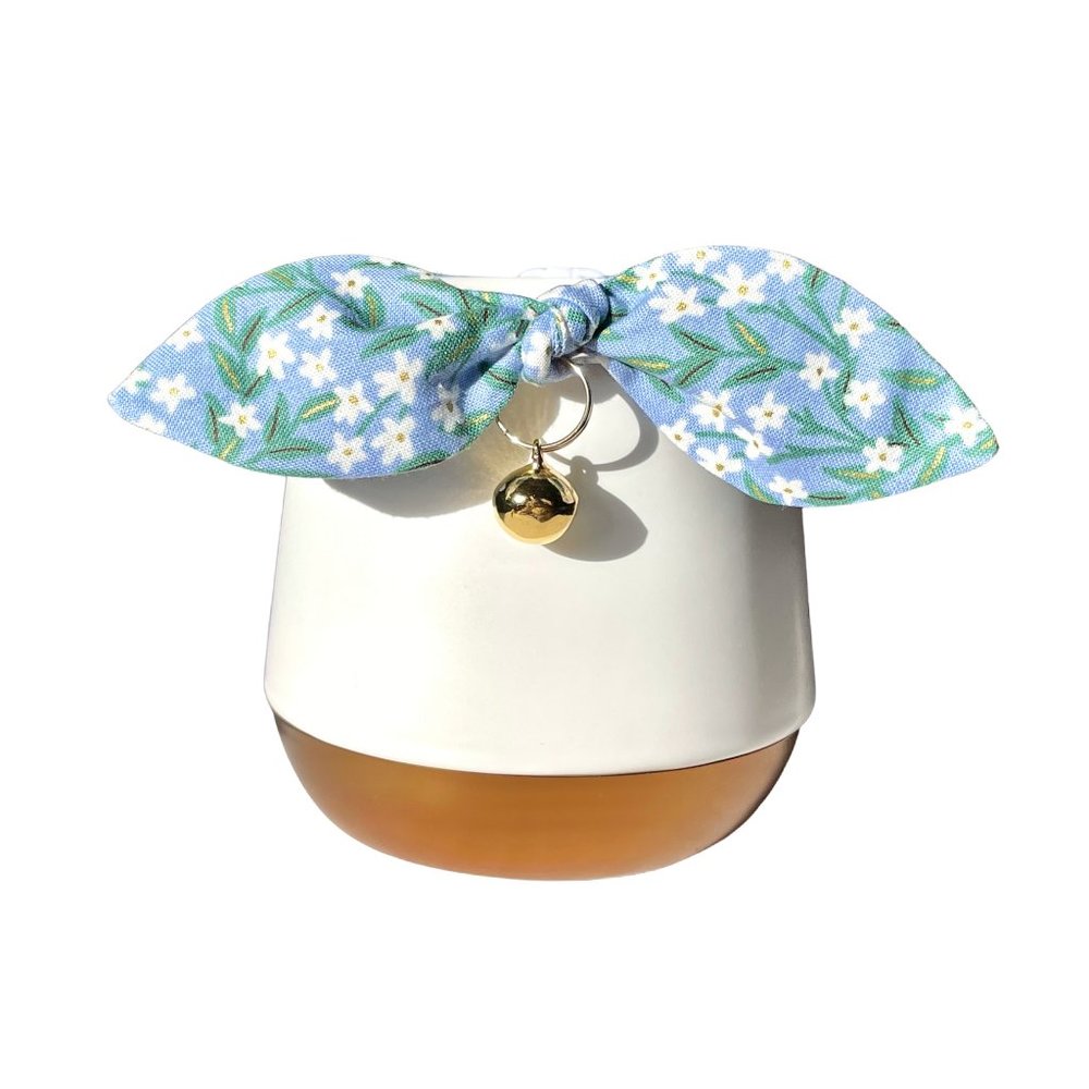 Rifle Paper Co Pointy Bow Cat Collar, Handmade Floral Kitten Collar